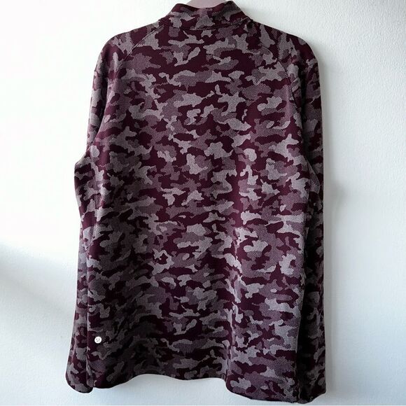 Lululemon Surge Warm 1/2 Zip Jacquard in burgundy - Picture 3 of 11